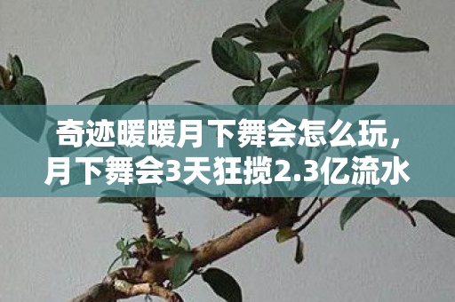 奇迹暖暖月下舞会怎么玩，月下舞会3天狂揽2.3亿流水！换装游戏竟成Z世代情感消费新蓝海