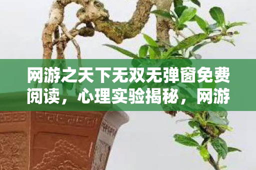网游之天下无双无弹窗免费阅读,心理实验揭秘,网游之天下无双如何用沉迷陷阱让你细思极恐? 网游之天下无双无弹窗免费阅读,心理实验揭秘,网游之天下无双如何用沉迷陷阱让你细思极恐?