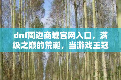 dnf周边商城官网入口,满级之巅的荒诞,当游戏王冠压垮现实脊梁,DNF周边里藏着灵魂的墓碑 dnf周边商城官网入口,满级之巅的荒诞,当游戏王冠压垮现实脊梁,DNF周边里藏着灵魂的墓碑