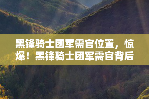 黑锋骑士团军需官位置,惊爆!黑锋骑士团军需官背后竟藏500万隐情,真相让人吓一跳! 黑锋骑士团军需官位置,惊爆!黑锋骑士团军需官背后竟藏500万隐情,真相让人吓一跳!