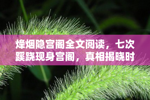 烽烟隐宫阁全文阅读,七次蹊跷现身宫阁,真相揭晓时后背发凉! 烽烟隐宫阁全文阅读,七次蹊跷现身宫阁,真相揭晓时后背发凉!