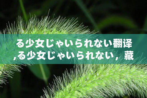 る少女じゃいられない翻译,る少女じゃいられない,藏在成长里的温柔告别 る少女じゃいられない翻译,る少女じゃいられない,藏在成长里的温柔告别