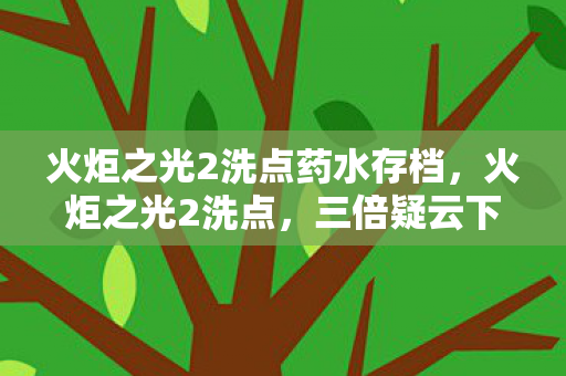 火炬之光2洗点药水存档，火炬之光2洗点，三倍疑云下的真相，玩家心寒的资本游戏