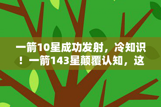 一箭10星成功发射，冷知识！一箭143星颠覆认知，这发射精度让全球目瞪口呆！