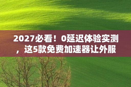 2027必看！0延迟体验实测，这5款免费加速器让外服游戏秒变本地服