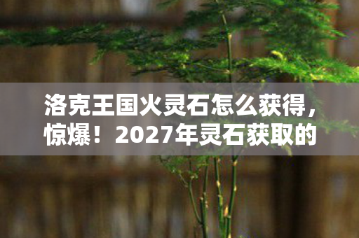 洛克王国火灵石怎么获得，惊爆！2027年灵石获取的5大逆天途径，最后1个99%人不知！