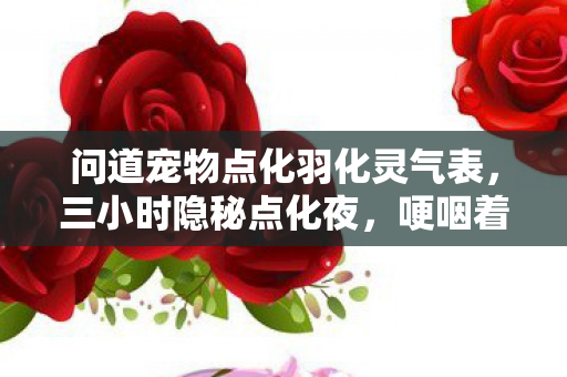 问道宠物点化羽化灵气表,三小时隐秘点化夜,哽咽着看它从凡尘到星辰的蜕变 问道宠物点化羽化灵气表,三小时隐秘点化夜,哽咽着看它从凡尘到星辰的蜕变