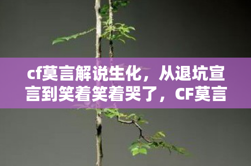 cf莫言解说生化,从退坑宣言到笑着笑着哭了,CF莫言的落差真相,戳中千万玩家心窝 cf莫言解说生化,从退坑宣言到笑着笑着哭了,CF莫言的落差真相,戳中千万玩家心窝