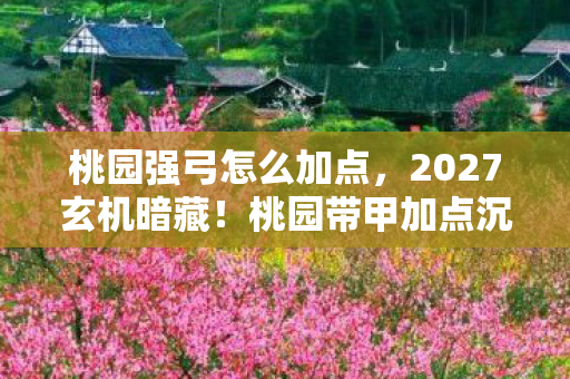 桃园强弓怎么加点,2027玄机暗藏!桃园带甲加点沉默法则,颠覆你的游戏认知 桃园强弓怎么加点,2027玄机暗藏!桃园带甲加点沉默法则,颠覆你的游戏认知
