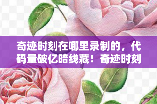 奇迹时刻在哪里录制的，代码量破亿暗线藏！奇迹时刻竟在社恐的头皮发麻指挥台里录制？