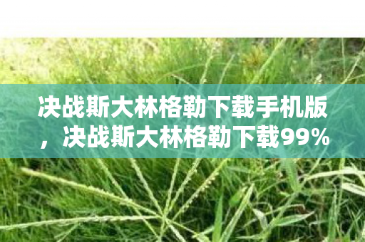 决战斯大林格勒下载手机版，决战斯大林格勒下载99%玩家不知道的3大氪金猫腻，上头到想摔手机！