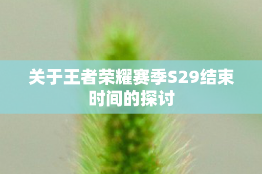 关于王者荣耀赛季S29结束时间的探讨 关于王者荣耀赛季S29结束时间的探讨