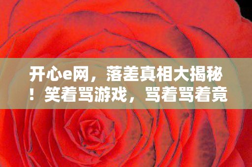开心e网，落差真相大揭秘！笑着骂游戏，骂着骂着竟笑着哭了