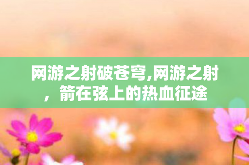 网游之射破苍穹,网游之射,箭在弦上的热血征途 网游之射破苍穹,网游之射,箭在弦上的热血征途