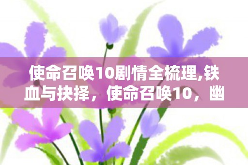 使命召唤10剧情全梳理,铁血与抉择,使命召唤10,幽灵剧情的深层叙事 使命召唤10剧情全梳理,铁血与抉择,使命召唤10,幽灵剧情的深层叙事