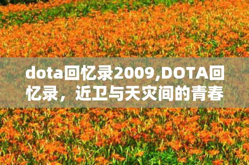 dota回忆录2009,DOTA回忆录,近卫与天灾间的青春余温 dota回忆录2009,DOTA回忆录,近卫与天灾间的青春余温