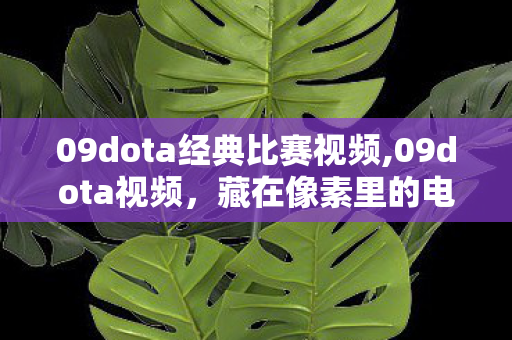 09dota经典比赛视频,09dota视频,藏在像素里的电竞青春注脚 09dota经典比赛视频,09dota视频,藏在像素里的电竞青春注脚