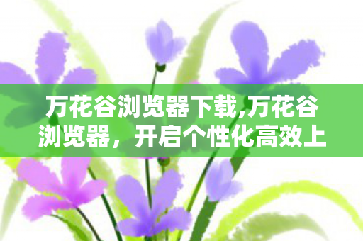 万花谷浏览器下载,万花谷浏览器，开启个性化高效上网之旅