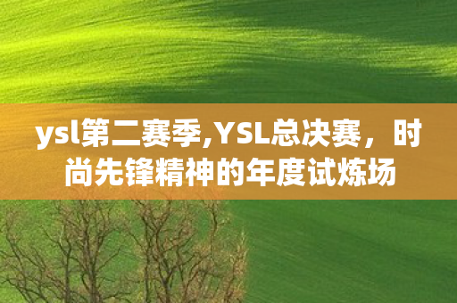 ysl第二赛季,YSL总决赛,时尚先锋精神的年度试炼场 ysl第二赛季,YSL总决赛,时尚先锋精神的年度试炼场