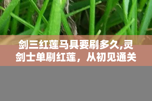 剑三红莲马具要刷多久,灵剑士单刷红莲,从初见通关到熟练速刷 剑三红莲马具要刷多久,灵剑士单刷红莲,从初见通关到熟练速刷