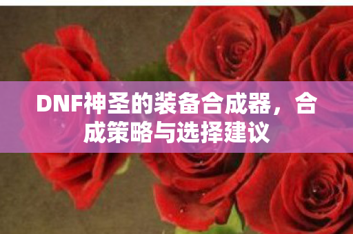 DNF神圣的装备合成器,合成策略与选择建议 DNF神圣的装备合成器,合成策略与选择建议
