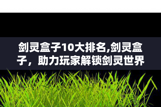剑灵盒子10大排名,剑灵盒子,助力玩家解锁剑灵世界更多乐趣的实用工具 剑灵盒子10大排名,剑灵盒子,助力玩家解锁剑灵世界更多乐趣的实用工具