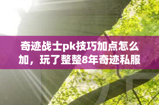 奇迹战士pk技巧加点怎么加,玩了整整8年奇迹私服!战士PK加点3大流派,你选对了吗? 奇迹战士pk技巧加点怎么加,玩了整整8年奇迹私服!战士PK加点3大流派,你选对了吗?