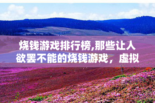 烧钱游戏排行榜,那些让人欲罢不能的烧钱游戏,虚拟世界里的真实投入 烧钱游戏排行榜,那些让人欲罢不能的烧钱游戏,虚拟世界里的真实投入