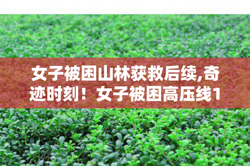 女子被困山林获救后续,奇迹时刻!女子被困高压线10余小时成功获救 女子被困山林获救后续,奇迹时刻!女子被困高压线10余小时成功获救