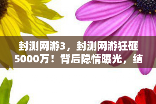 封测网游3,封测网游狂砸5000万!背后隐情曝光,结果让人吓一跳! 封测网游3,封测网游狂砸5000万!背后隐情曝光,结果让人吓一跳!