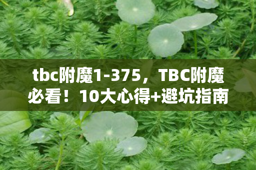 tbc附魔1-375，TBC附魔必看！10大心得+避坑指南，让你少走弯路！