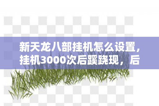 新天龙八部挂机怎么设置，挂机3000次后蹊跷现，后背发凉，我竟被游戏玩了这么多年！