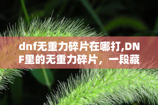 dnf无重力碎片在哪打,DNF里的无重力碎片，一段藏在老副本里的青春记忆