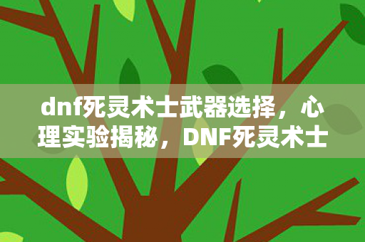 dnf死灵术士武器选择,心理实验揭秘,DNF死灵术士武器如何让人沉迷?细思极恐! dnf死灵术士武器选择,心理实验揭秘,DNF死灵术士武器如何让人沉迷?细思极恐!
