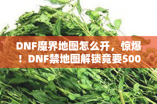 DNF魔界地图怎么开，惊爆！DNF禁地图解锁竟要5000万？背后隐情让人吓一跳！