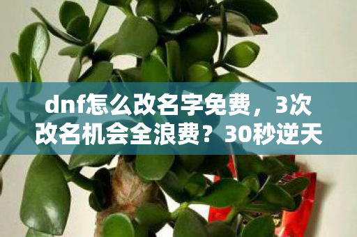 dnf怎么改名字免费,3次改名机会全浪费?30秒逆天改命法让我重燃DNF热血! dnf怎么改名字免费,3次改名机会全浪费?30秒逆天改命法让我重燃DNF热血!