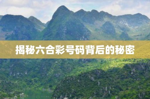 揭秘六合彩号码背后的秘密 揭秘六合彩号码背后的秘密