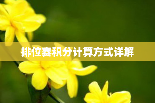 排位赛积分计算方式详解 排位赛积分计算方式详解