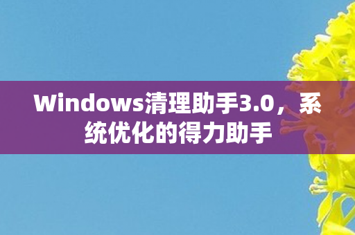 Windows清理助手3.0，系统优化的得力助手