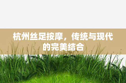 杭州丝足按摩,传统与现代的完美结合 杭州丝足按摩,传统与现代的完美结合
