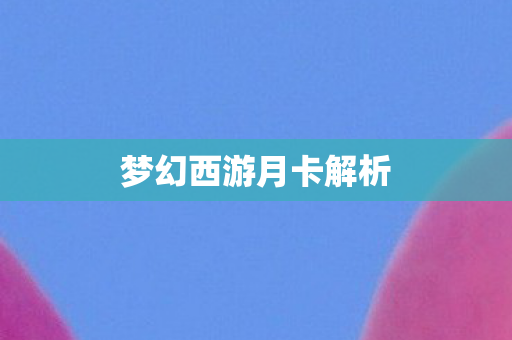 梦幻西游月卡解析