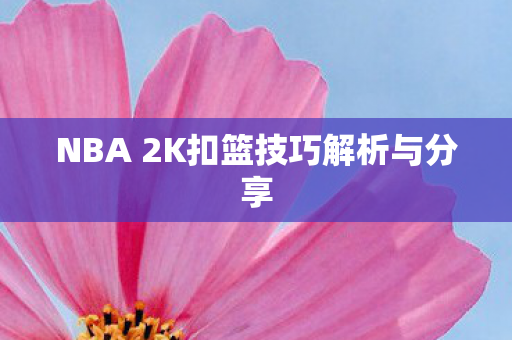 NBA 2K扣篮技巧解析与分享 NBA 2K扣篮技巧解析与分享