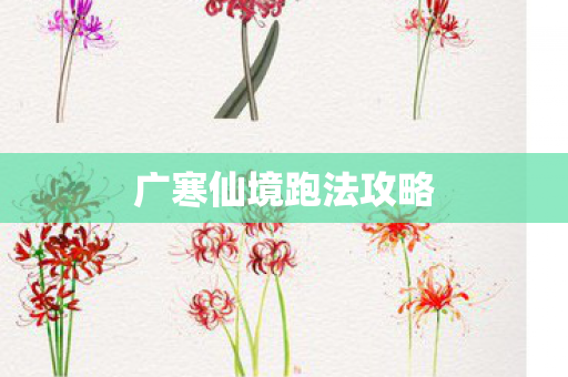 广寒仙境跑法攻略 广寒仙境跑法攻略