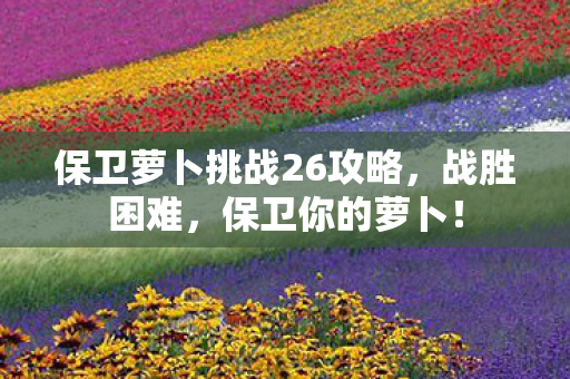 保卫萝卜挑战26攻略,战胜困难,保卫你的萝卜! 保卫萝卜挑战26攻略,战胜困难,保卫你的萝卜!