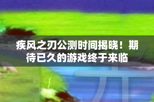 疾风之刃公测时间揭晓!期待已久的游戏终于来临 疾风之刃公测时间揭晓!期待已久的游戏终于来临