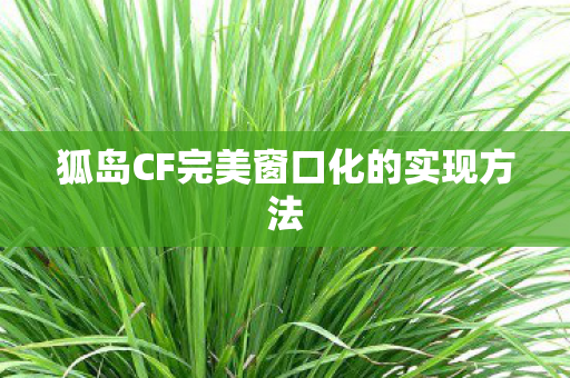 狐岛CF完美窗口化的实现方法 狐岛CF完美窗口化的实现方法